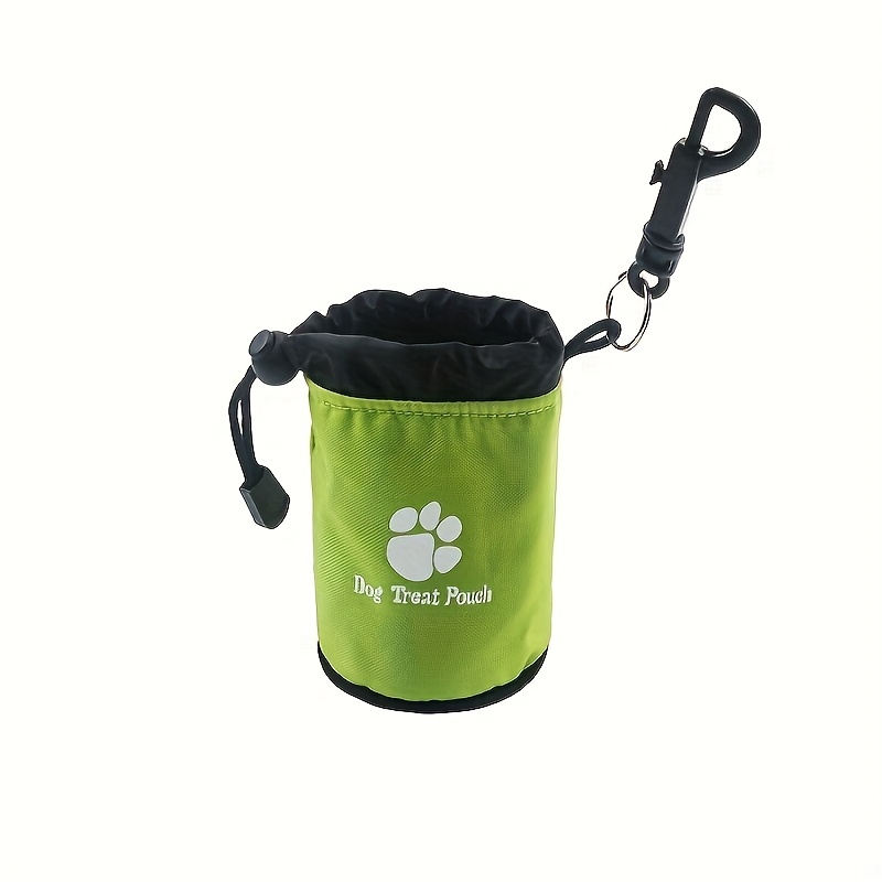 TEMU (laser) Personalized Custom Name With Clip-on Dog Snack Bag - Portable And Durable Polyester Pet Training Bag, Walking Bag, Paw Print Design,