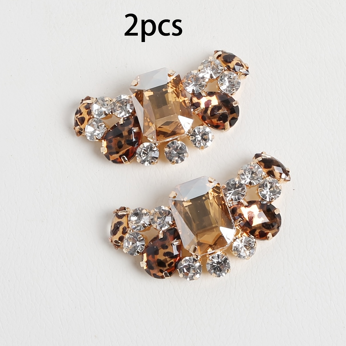 TEMU 2 pezzi Moda Nuovo Stampa Leopardata Artificiale Irregolare Staccabile Tacco Scarpe Fibbia Sneakers Scarpe Luce Lusso Regalo Festa Appuntamenti