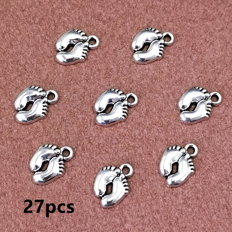 E-shop 27 Stück Kleine Fuß-Anhänger, Böhmischer Stil Schmuckzubehör, Handgefertigte DIY-Schmuckherstellung für Armbänder, Halsketten und Ohrringe