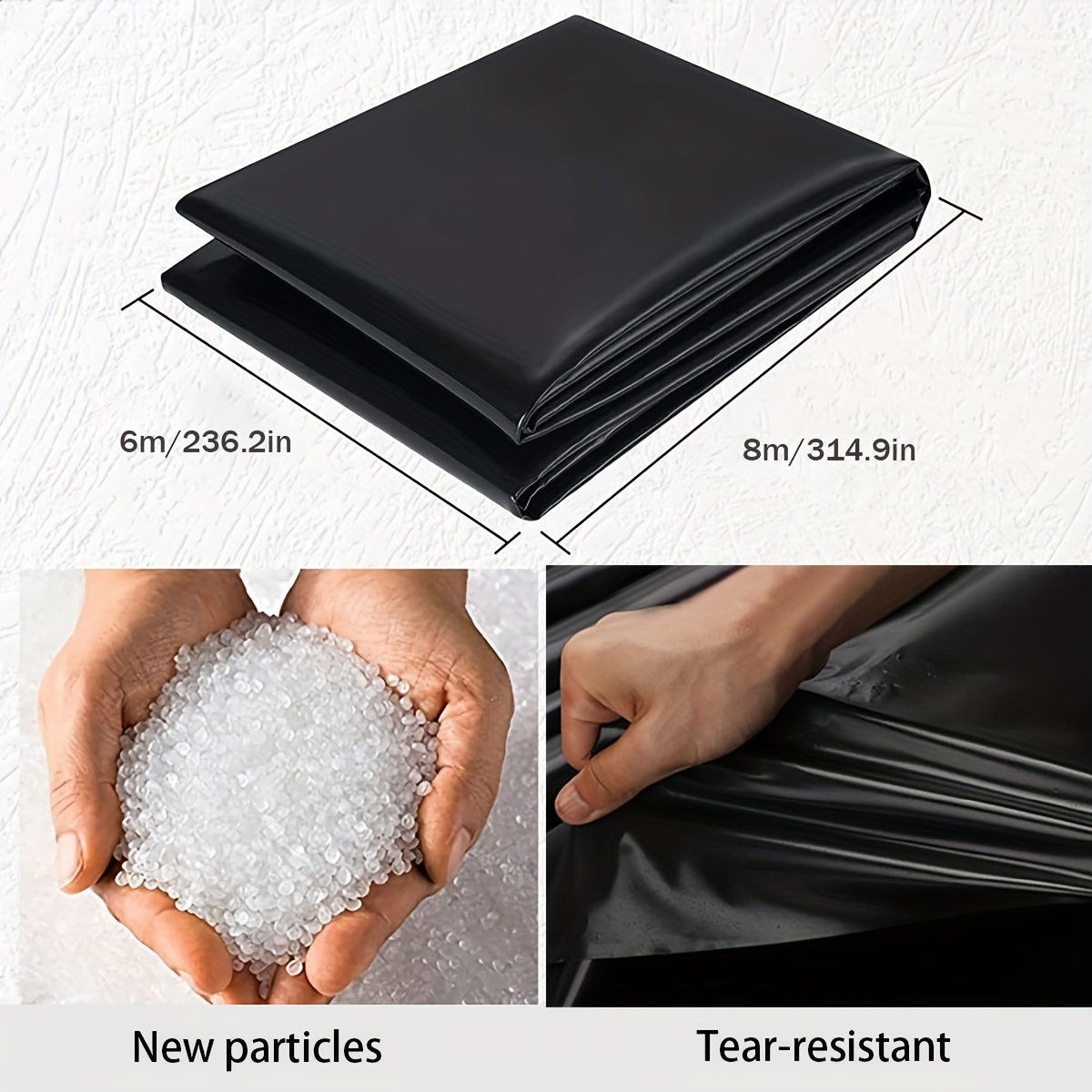 Image of Pond Liner Flexible Pool Membrane Heavy Duty Rubber Liner For Pond Reinforced Landscaping Outdoor Waterfall Water Features, 20s Thick