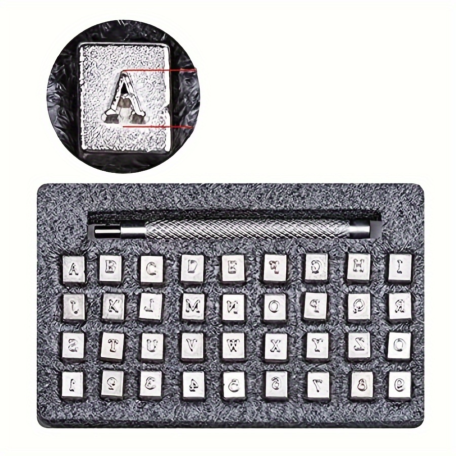 36pcs Steel Lettering &amp; Numbering Set, 4mm/6mm Metal Leather Stamping Tools, DIY Metal Leather Crafting Kit, Beginner Friendly Stamping Set for Art, Crafts &amp; Sewing Supplies