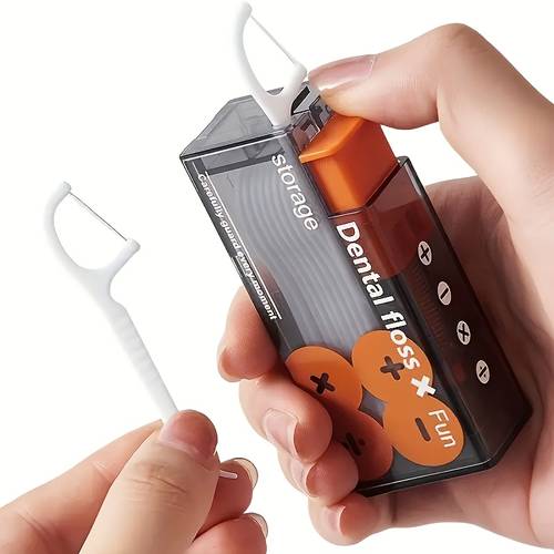 automatic up dental floss dispenser portable polypropylene stick unscented original flavor with 10 disposable flossers in box for travel