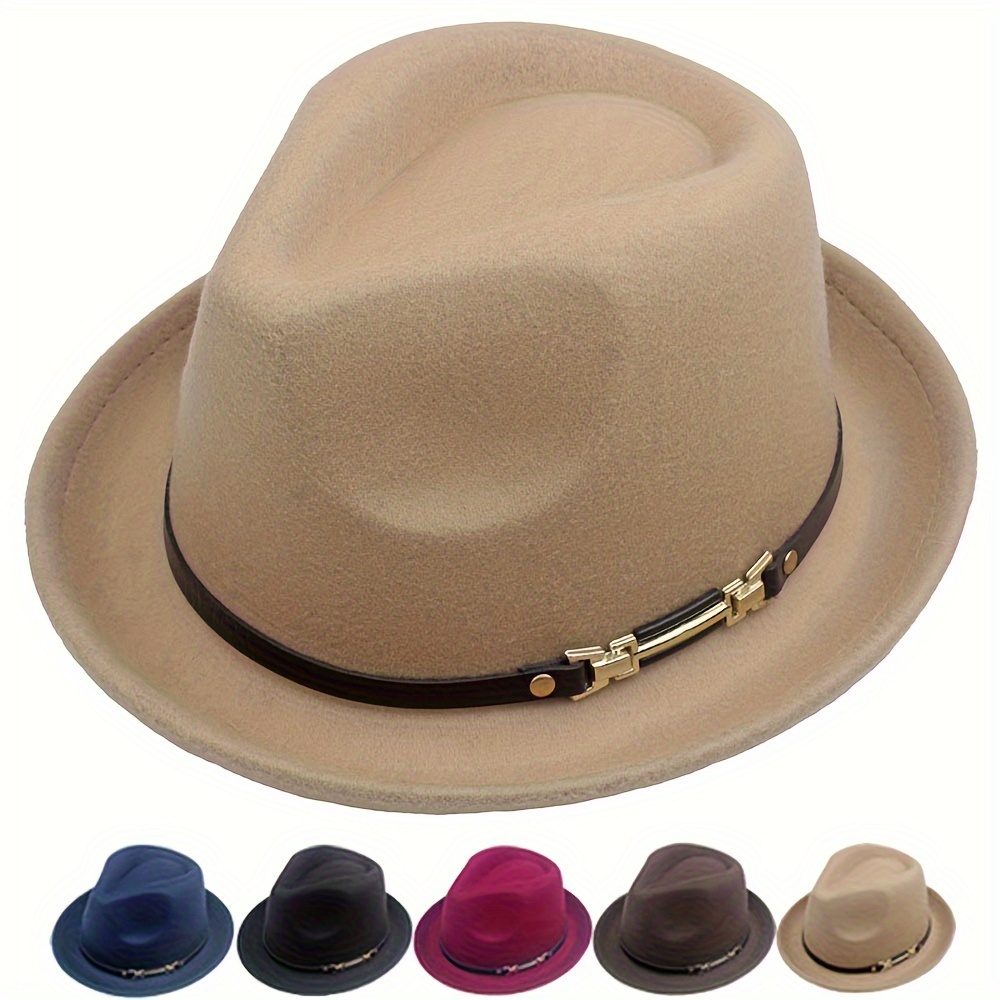 Elegant Travel Hat Men Women Wool Western Cowboy Hat With Cow Headband Wide  Brim Church Hat