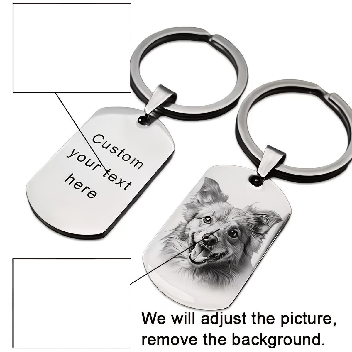 TEMU 1 Personalized Custom Keychain, Custom Photo + Text Keychain, Custom Family Photo, Relative Photo, Couple Photo, Graduation Photo, A Unique Gift