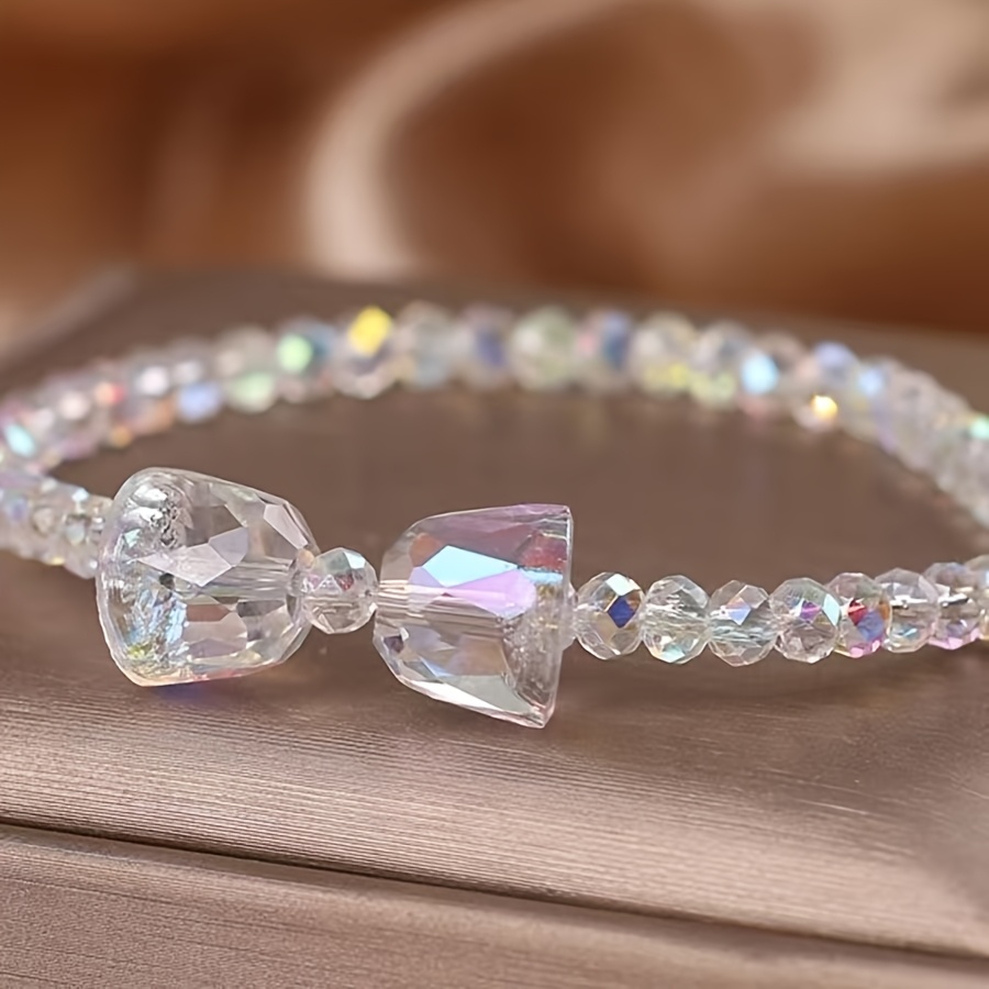 

1pc Bracelet élégant en perles de verre , accessoire mignon à au , cadeau , polyvalent toutes