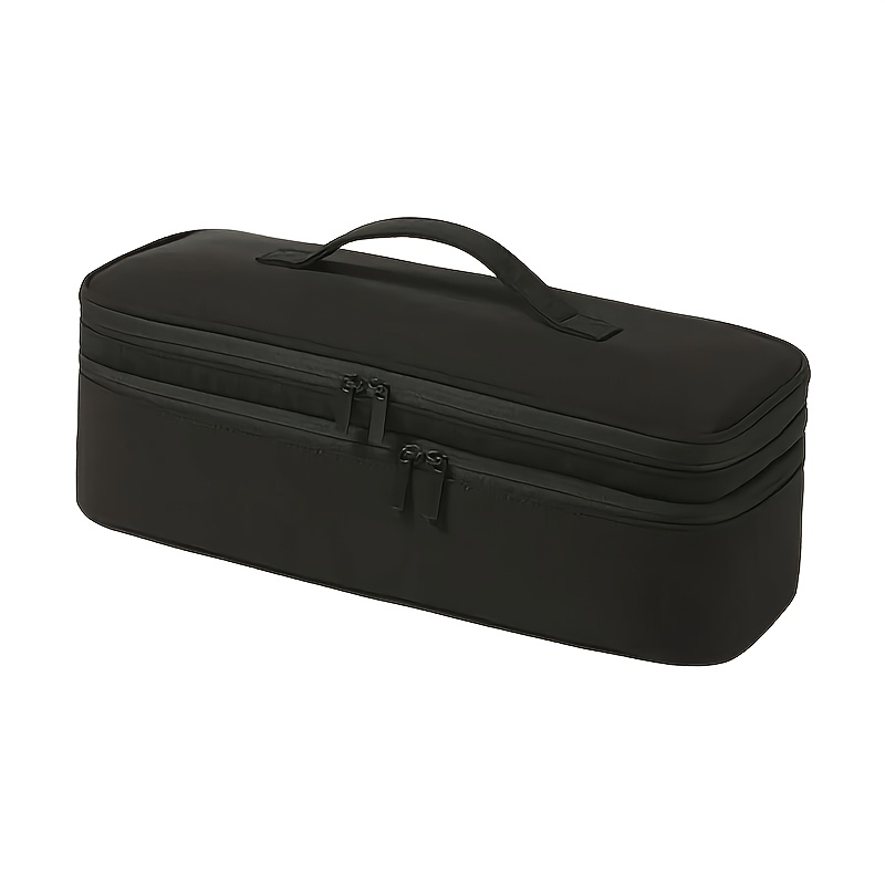 TEMU Sac de rangement à double couche pour sèche-cheveux, housse de étroite et longue pour sèche-cheveux, pochette de rangement pour fer à friser et