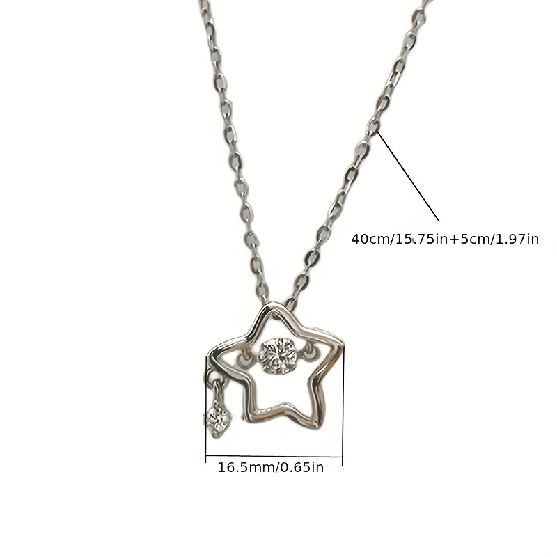 Women's Hollow Pentagram & White Tower Star Pendant Necklace