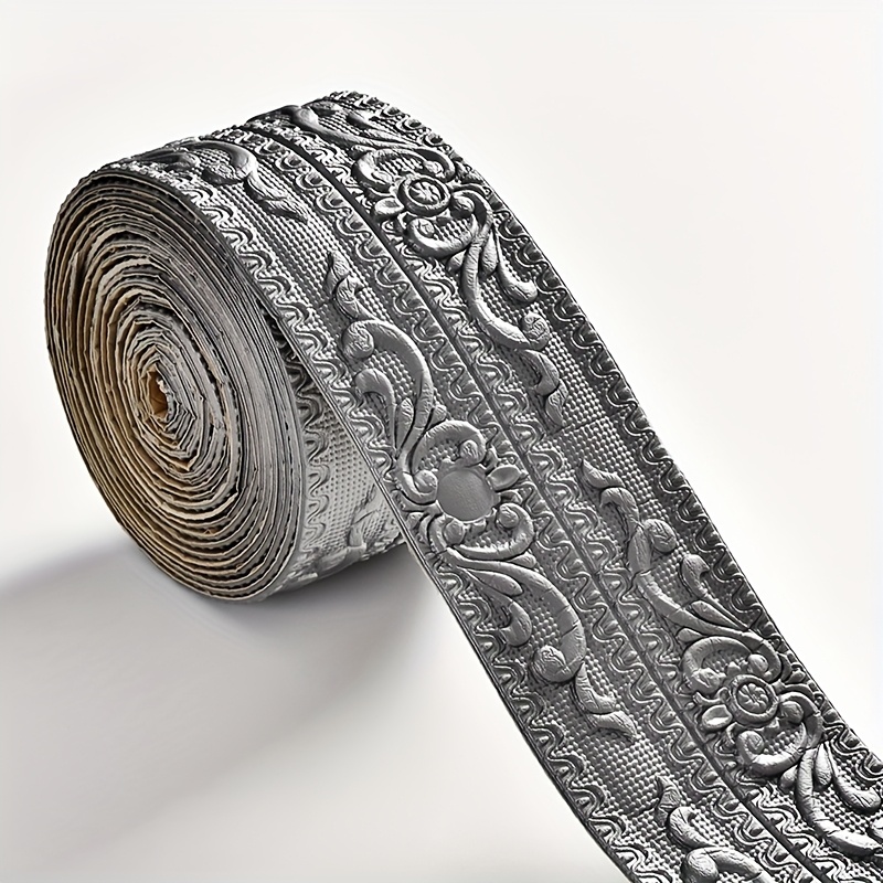 TEMU Linea Decorativa 3D Autoadesiva - Bordatura Elegante in Poliestere con Design Yin-Yang, Adesivo Lussuoso Viola per Angoli e Bordi di Pareti e ,