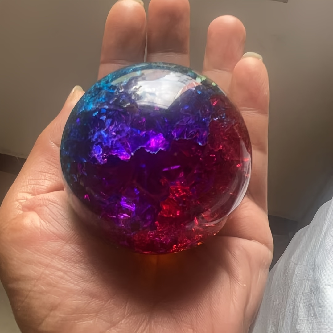 Image of An Elegant Colored Crackle Glass Ball, Home Decor And A Versatile Gift Ideal For Any Room, Making It An For Halloween, Christmas, Easter, And Thanksgiving