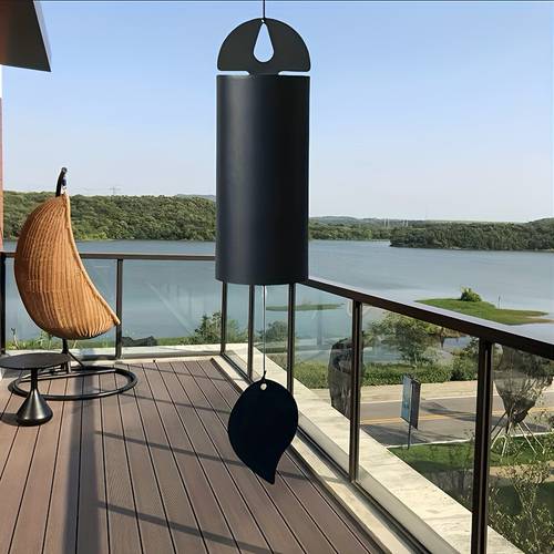 deep resonance wind chime large metal cylinder wind chime outdoor wind chime dark color 26 inch garden wind chime suitable for patios and musical wind chime outdoor and home decor