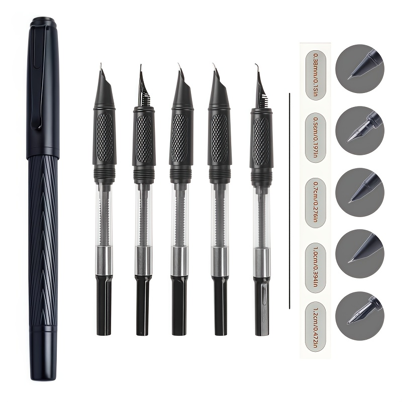 Image of 5pcs Per Set, Featuring 5 Different Nib Sizes For Use, Includes An Ink Converter, A Luxurious High-end Fountain Pen Suitable For Occasions, Pen Set For Men And Women, Ideal As Signing Gift