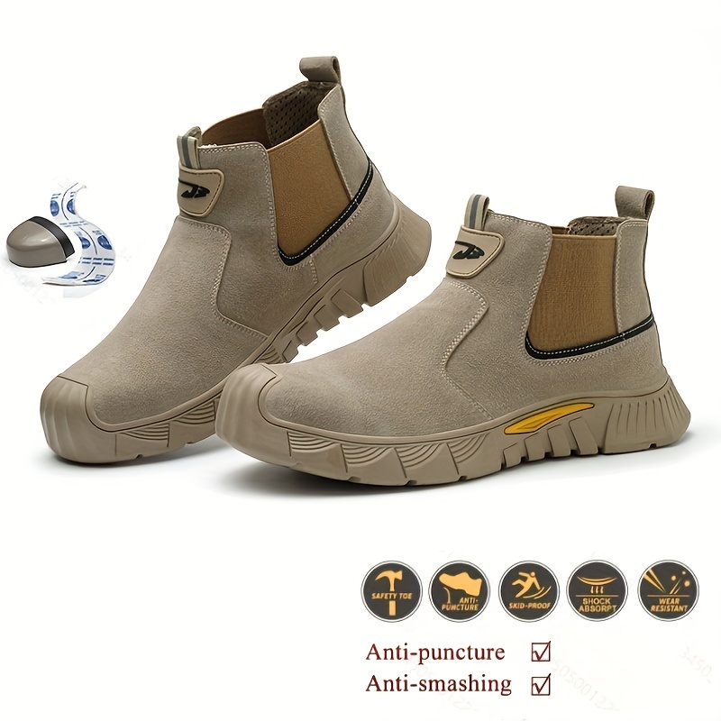 Plus Size Mens High Top Steel Toe Puncture Proof Anti Skid Work