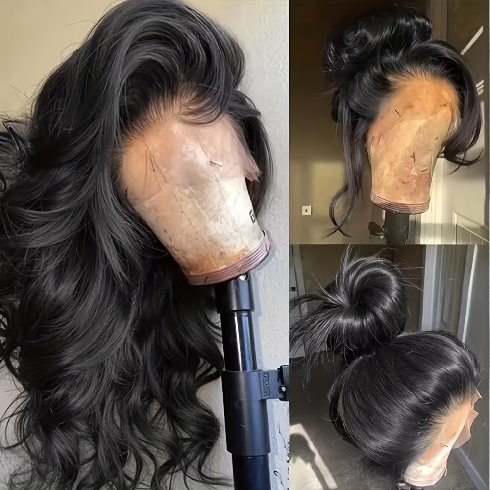 TEMU Synthetic Lace Front Wigs For Women Featuring A 13*4 Inch Parting Space, Made From Heat-resistant Fibers, Measuring 26 Inches In Loose Body Wave
