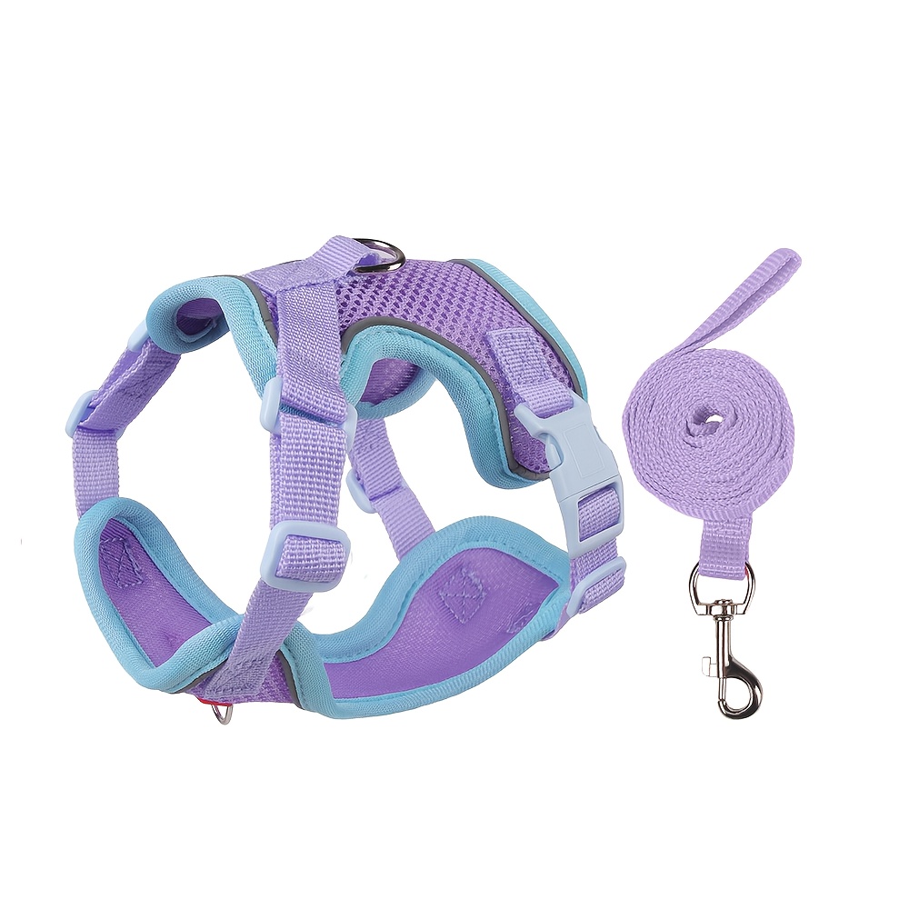 TEMU Leash, Reflective Vest Harness Set With Adjustable Strips For Outdoor Safety And Training – Available In Multiple Colors And Sizes For Cats,