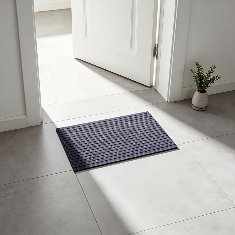 Image of Striped Non-slip Doormat, Durable Outdoor Entrance Mat, Stripes Door Mat For Entryway, Balcony, And Hallway, Kitchen Floor Mat, New Year Gift