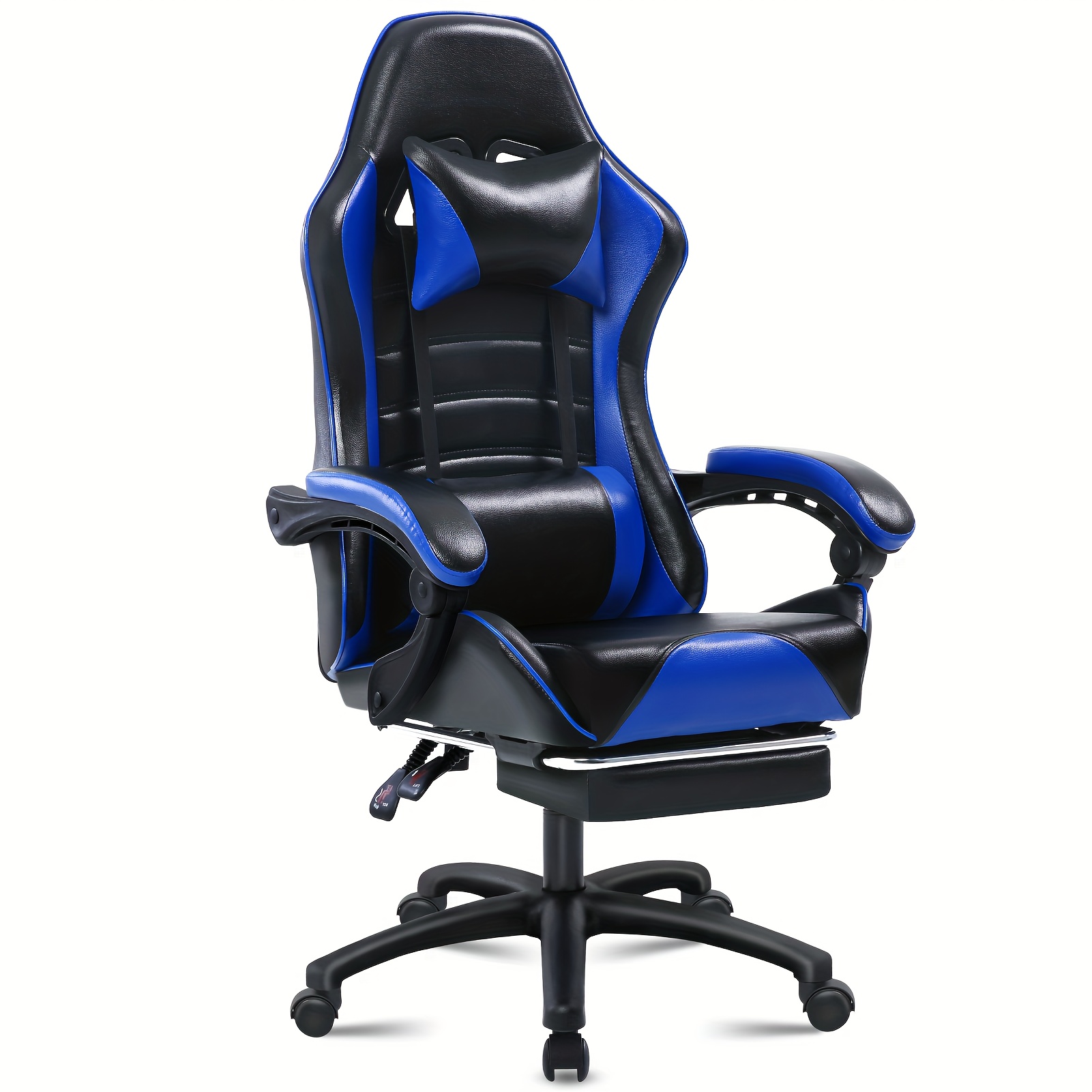 

Ergonomic Gaming Chair With Footrest, Pu Leather For Adults, Reclining Gamer Chair Office Chair With Lumbar Support, Comfortable Computer Chair For Heavy People