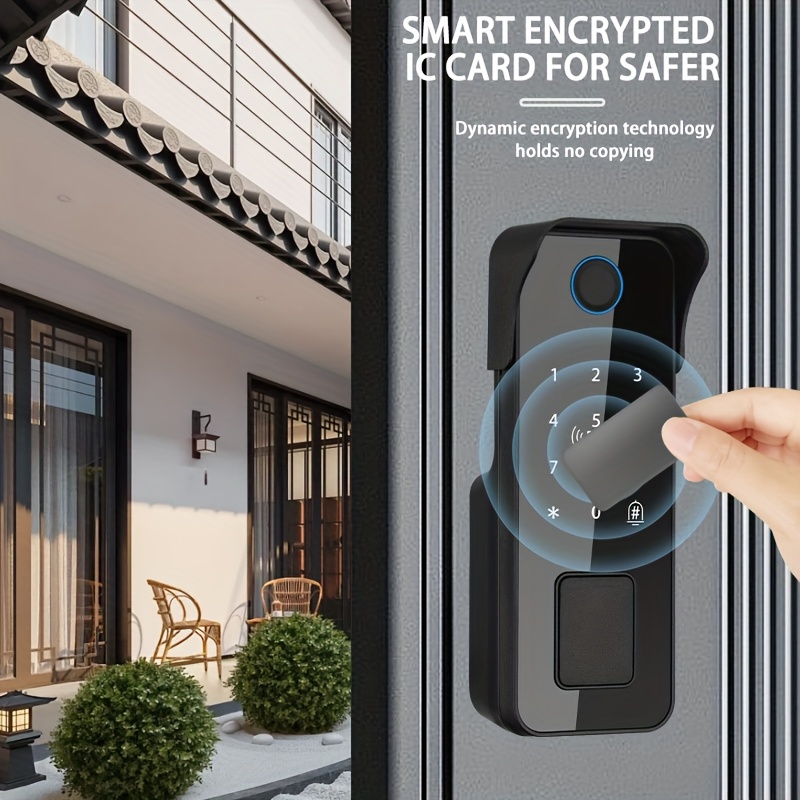 قفل إطار ذكي لاسلكي من تويا - مقاوم للماء، مع بصمة الإصبع، رمز PIN، فتح بطاقة ومفتاح