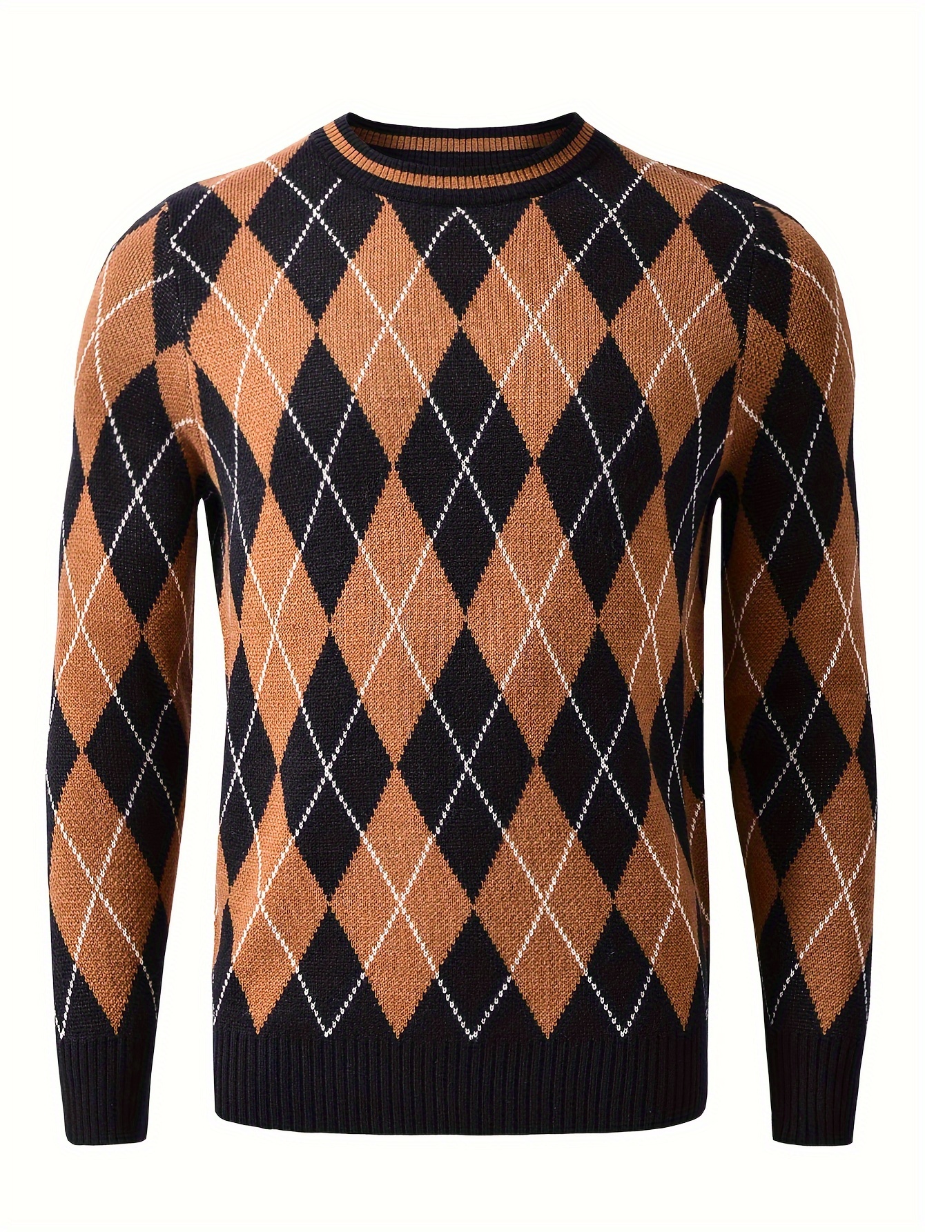 【COSYHARU】Ramiel Argyle Knitwear By Lydia Plus size Argyle Knitted Trimmed Jumper | Karen Millen