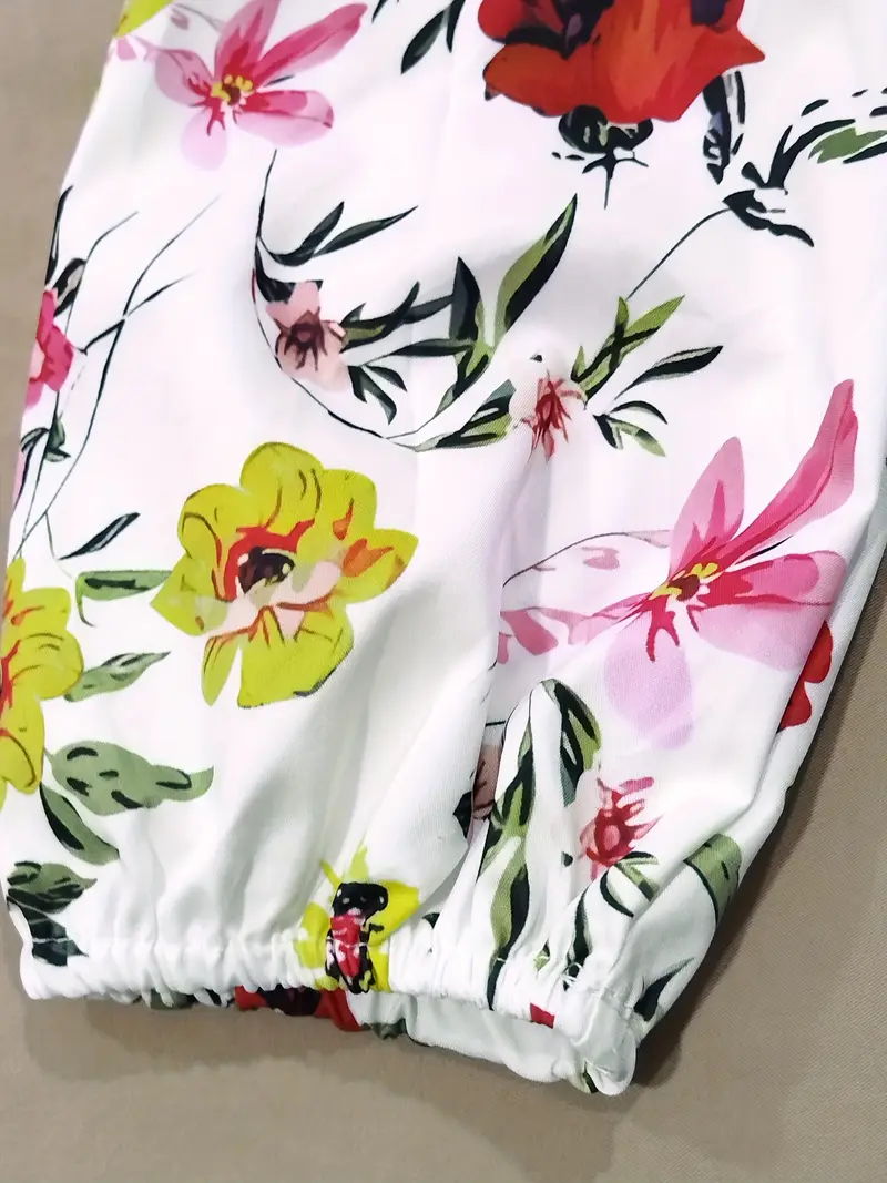 elegant floral maxi dress with hem spring summer dress round neck lightweight fabric adult women dress floral print dress lightweight fabric Product details 1