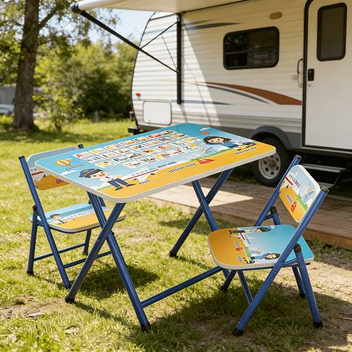 outdoor folding table and chair set saving picnic camping bbq table for rv trip poolside garden balcony indoor and outdoor use small foldable furniture