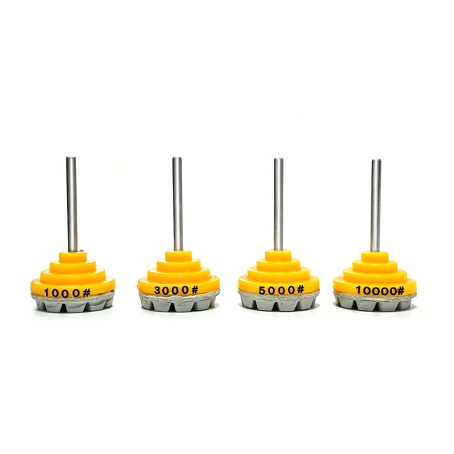 TEMU Professional 4pcs Wet Polishing Pad Set, 1 Inch Size With 3mm Integrated Handle, 4 Different 1000/3000/5000/10000 For Jade And Gem Polishing,