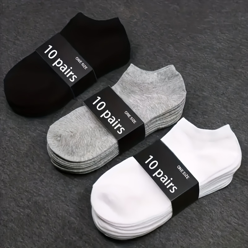 

5/10 Pairs Of Unisex Ankle Socks-sweat-absorbent And Breathable Fabric-daily Comfort-ideal Choice For Sports And Leisure Wear In Spring And Summer.