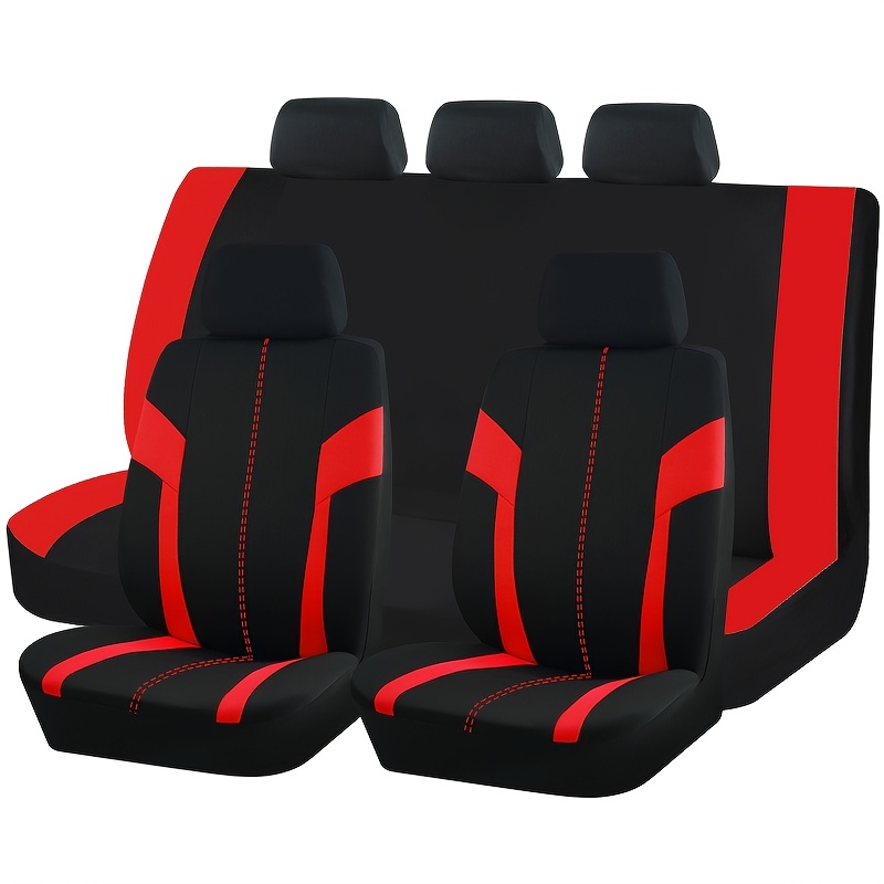 TEMU Housses de siège de voiture à coupe universelle pour la plupart des voitures, SUV, camions, en tissu respirant, ensemble complet de coussins de