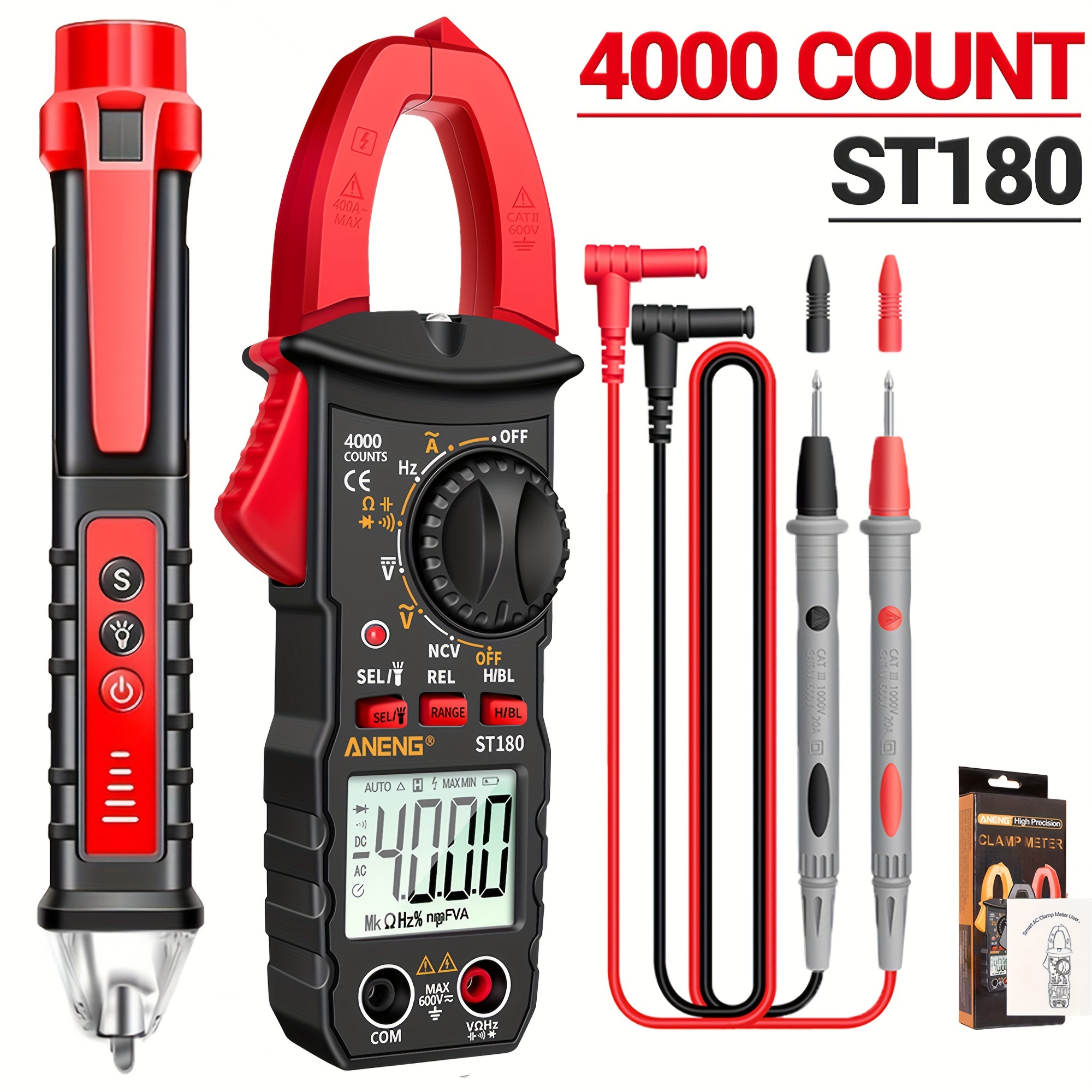 

St181 Meter Multimeter Tester Measuring Pen, 4000 Ncv Measurement Ac Current, Ac/, , Resistance, , Electrical