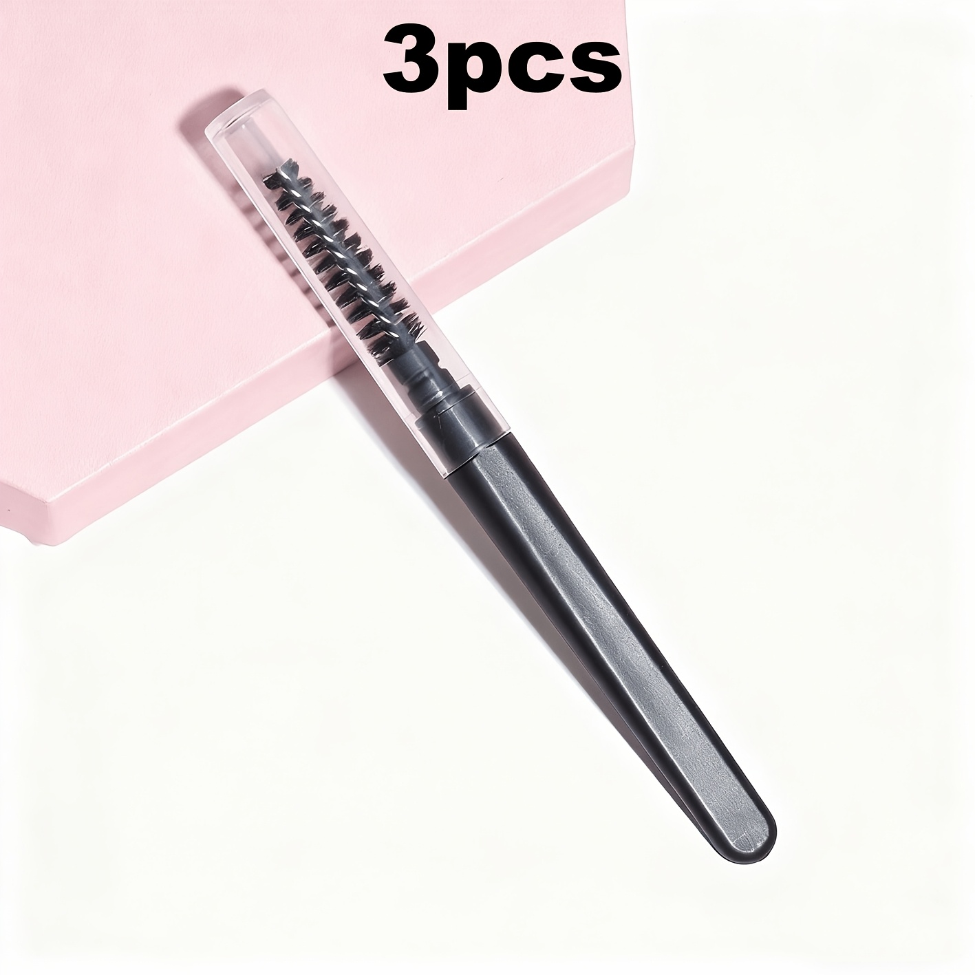 TEMU 3pcs And 5pcs Spiral Eyebrow Brushes With Transparent Dustproof Covers - Precision Eyelash Brush, Eyelash Extension Brush, Suitable For Makeup,