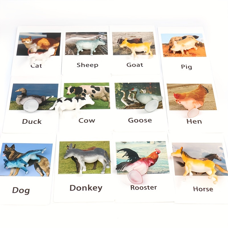 montessori animal matching card cognitive kids educational toy for language learning zoo farm insects christmas and halloween gift