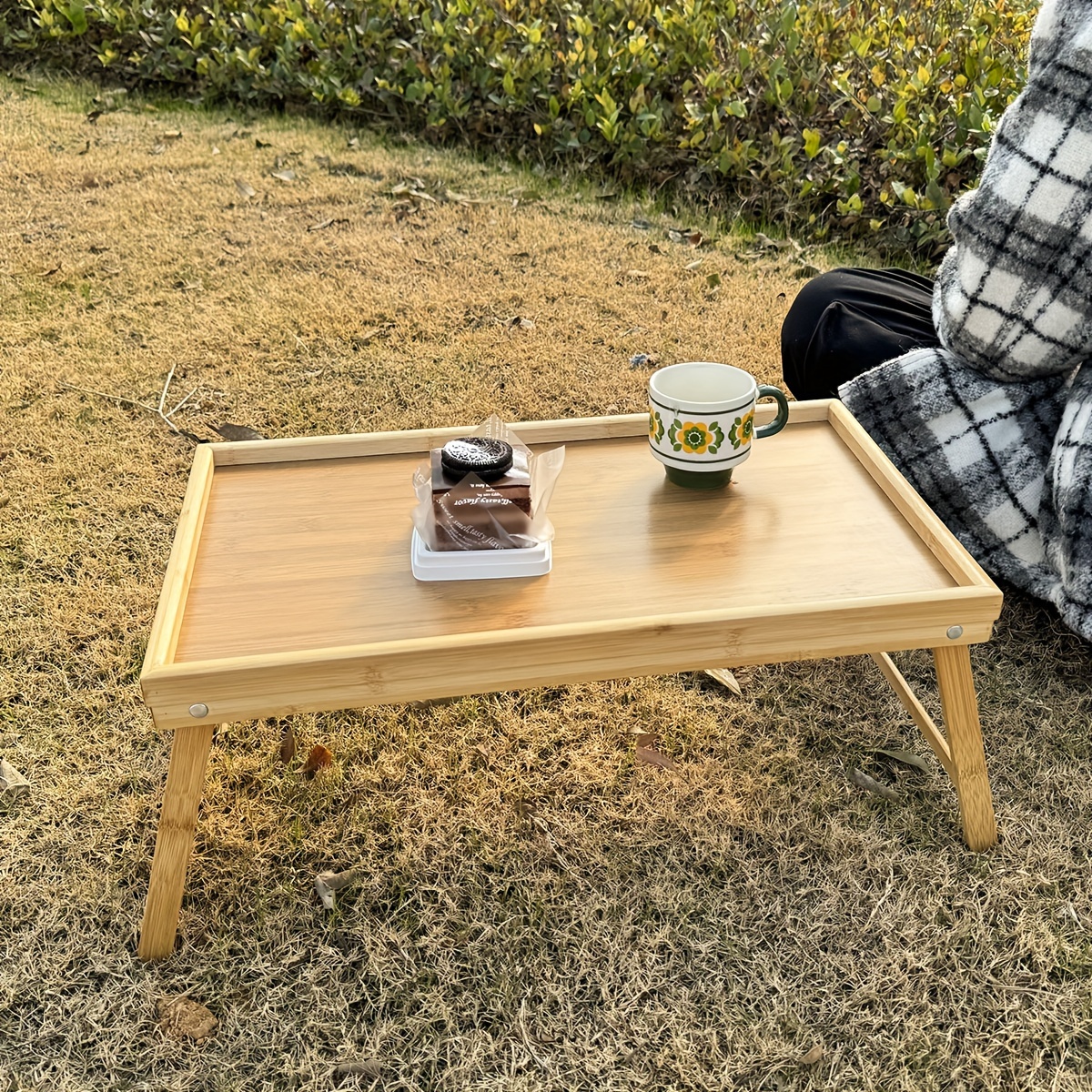 1pc folding table creative dinner plate with foot tray table for lazy bed casual computer table outdoor picnic camping table randomly   table on the sofa gift for fathers day mothers day details 7
