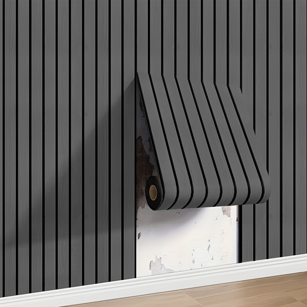 Image of Wood Grain Wall Panel Self-adhesive Foam Thickened Wallpaper Waterproof Home Decorative Wall Sticker Peel And To Clean And Cut Suitable For Renovation Of Living Room, Bedroom, Dining Room And Ceiling