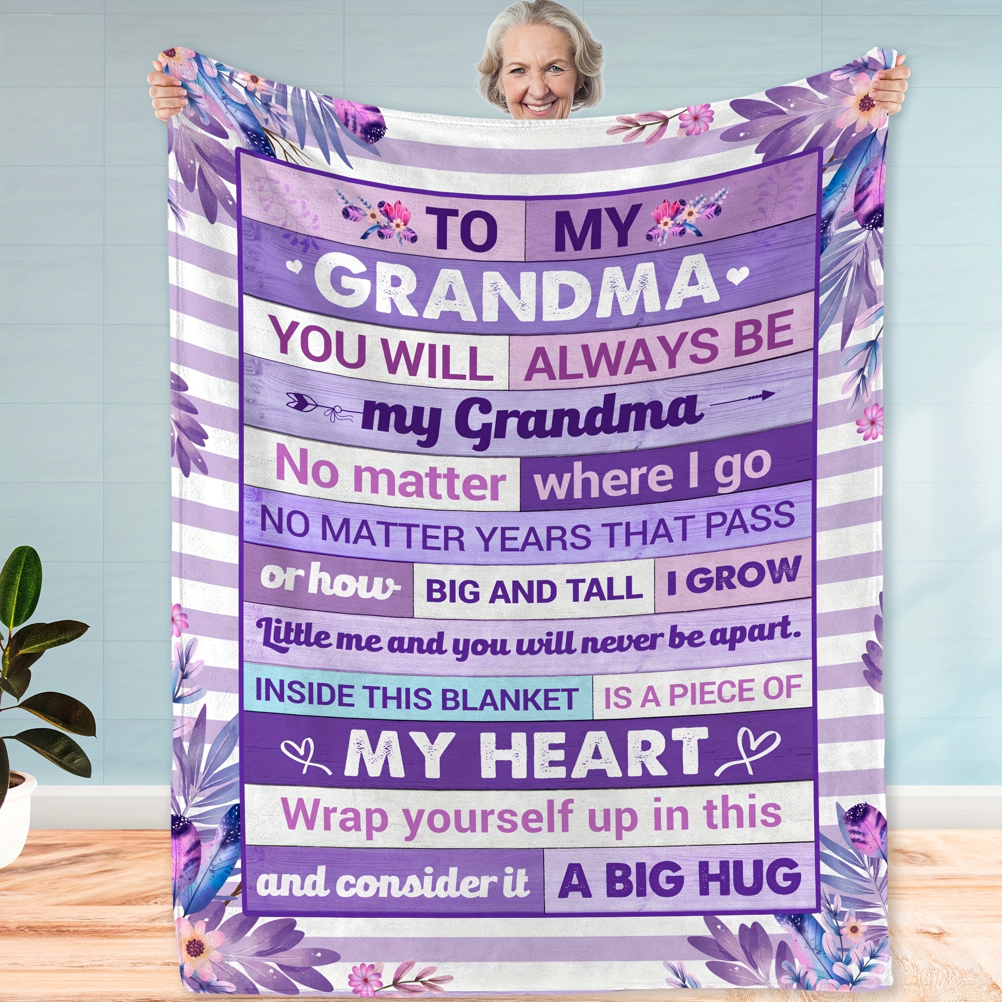 

1 Pcs Gifts For Grandma, Mothers Day, Birthday Grandma Gifts, Grandma Blankets, Gifts For Grandma From Granddaughter Grandkids Grandson Grandchildren, Blanket Throw