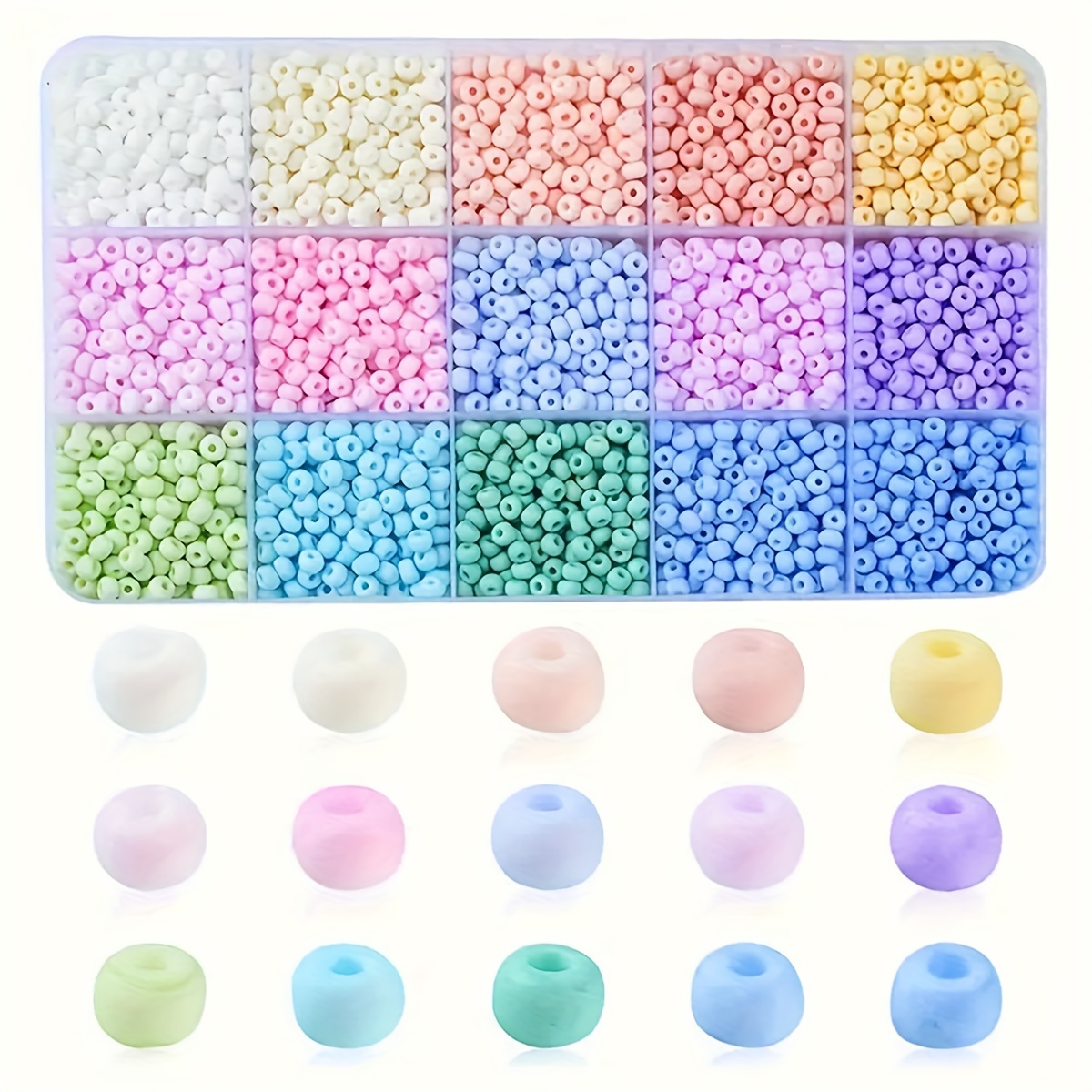 Image of 3000pcs Multicolor Macaron Plastic Seed Bead Set, Kit For Bracelets And Necklaces, Ideal Craft Gift