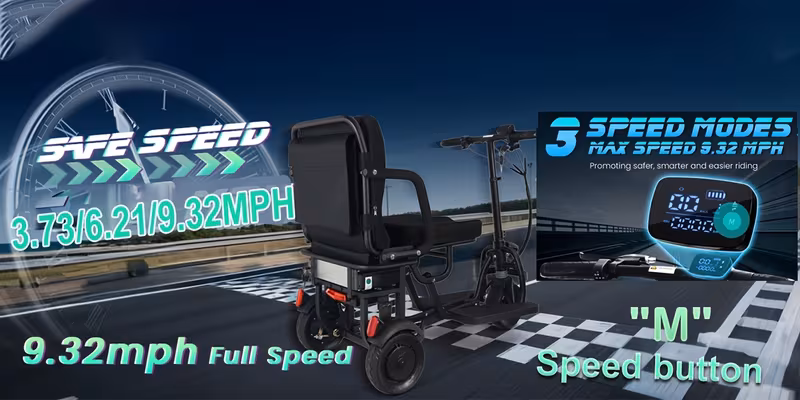 mobility scooters for seniors dual front wheels cruise control airline approved 20 miles electric scooter 3 gear speed ultra lightweight folding scooter Product details 3