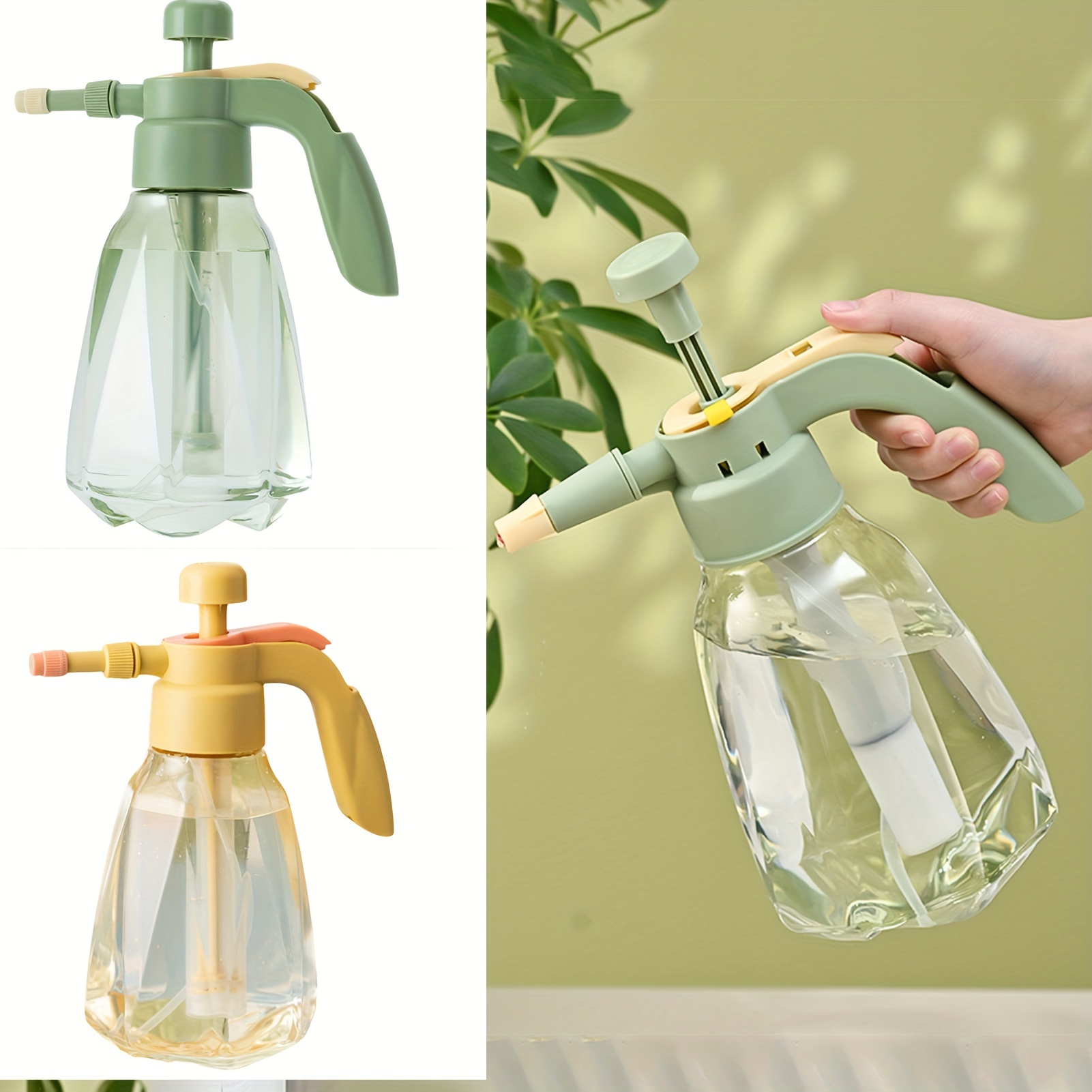 

1pc 1.5l Indoor Large Pressure Watering Can 1.5l Large Capacity Clear Water Bottle For Indoor & Outdoor Plant Flower