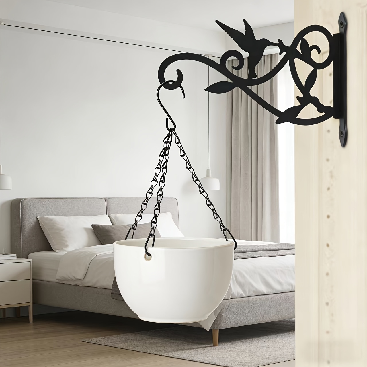 TEMU Vintage Hummingbird Wall Hook, Decorative Iron Hanger For Hanging Baskets, Lanterns, Garden Patio Porch Decor