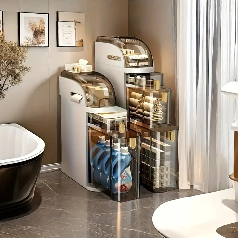 armário de armazenamento de 3/4 nível com de visualização - sem instalação requerida. organizador de casa de banho, cozinha, sala e quarto com design de . de armazenamento e durável. detalhes 8