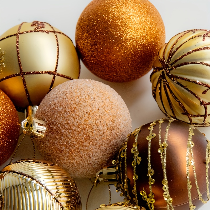 TEMU de Regalo de 24Cm*12Cm (8 Bolas Decorativas), Adornos Navideños Artesanales con Doradas, Decoraciones Festivas, Decoración Multicolor de Bolas