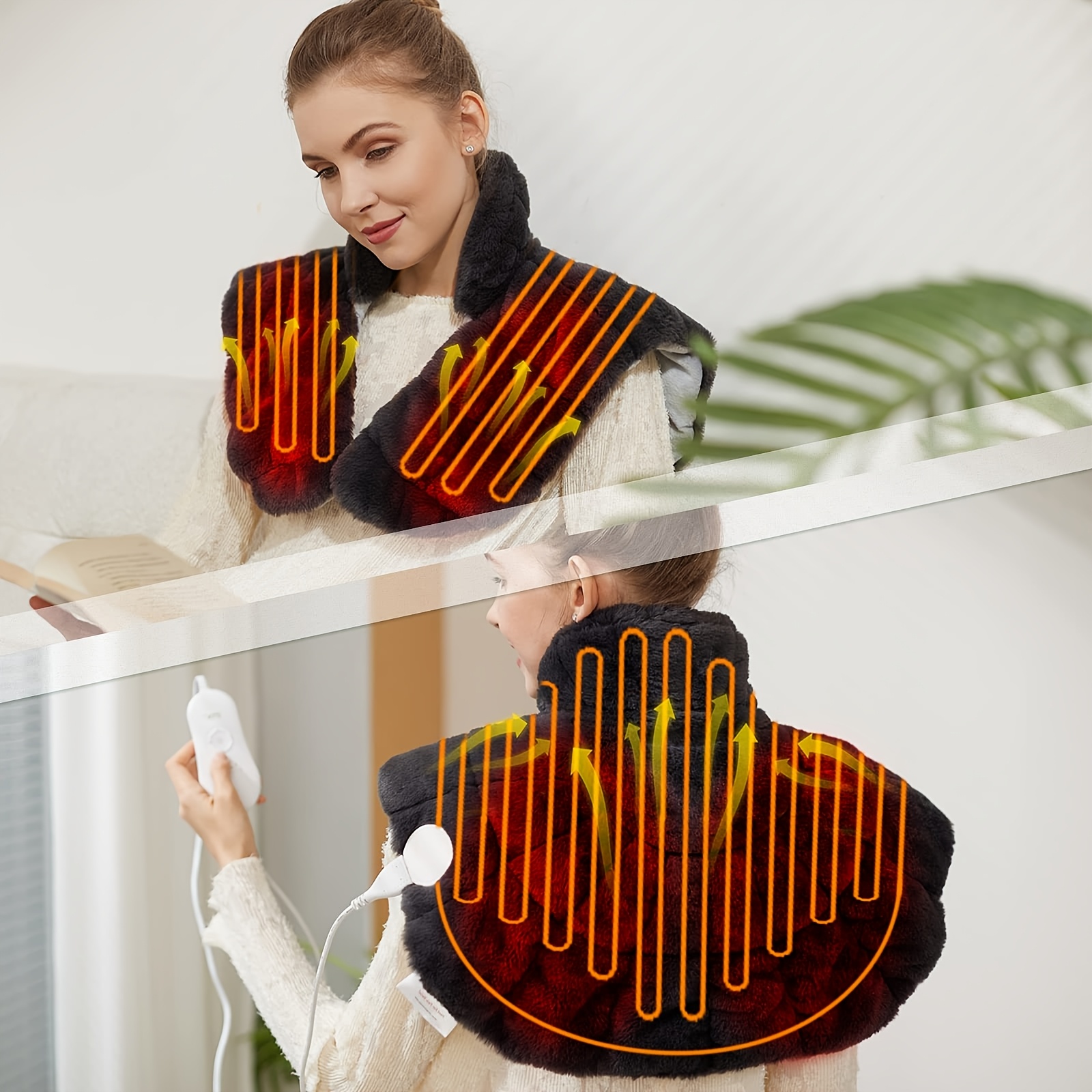 utk large heated neck shoulder wrap with weighted design and auto shut off 24 x 20 electric heating pad relaxation mothers day gift Product details 0