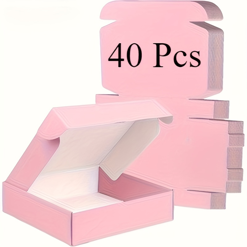 40 Pack Pink Shipping Boxes - Small Size, Perfect for Small Business, Durable Corrugated Cardboard Boxes for Packaging, Mailing, and Shipping