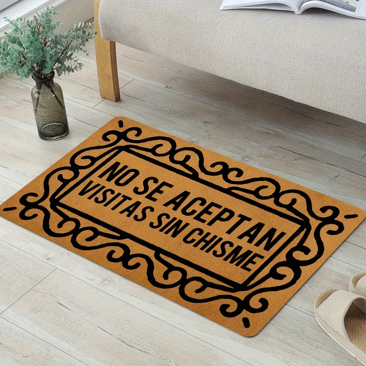 TEMU Felpudo de 1 pieza " ACEPTAN VISITAS SIN " - para uso interior/exterior, decoración de patio y cocina, tapete decorativo de interior | tapete