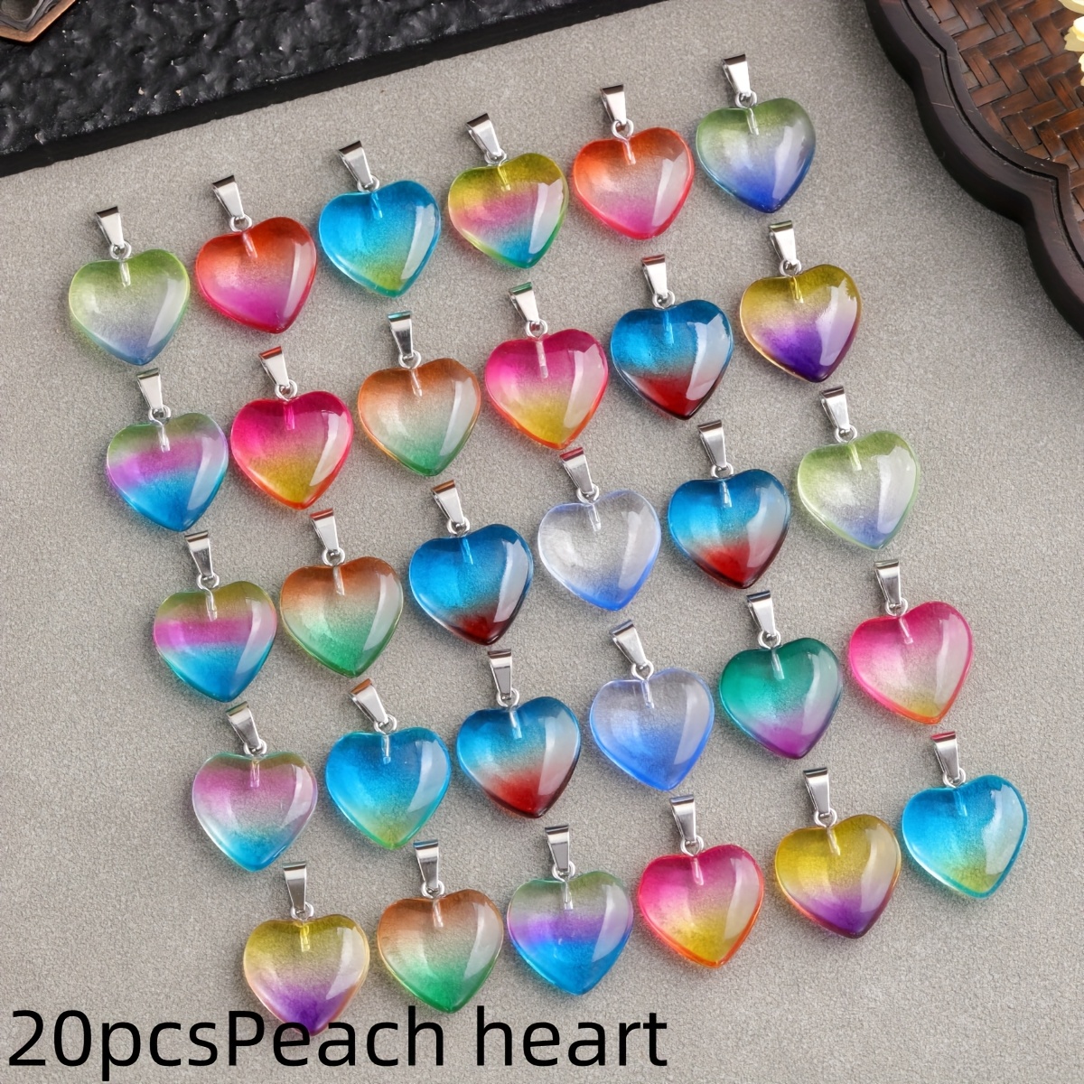 TEMU 20 Piezas de Colgantes con Forma de Estrella y - Piedras Sintéticas Multicolor, Joyería Unisex para Atuendos Casuales, , Día de San Valentín,