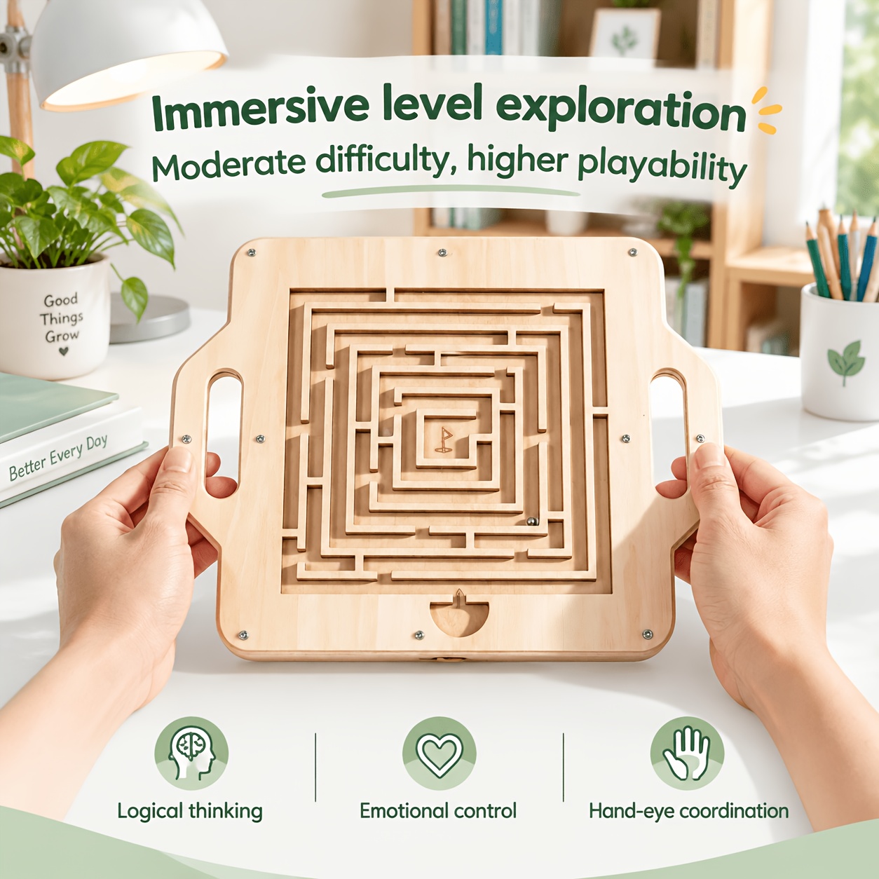 Right-Angle/Round Ring Ball Maze Toy, Logic Game