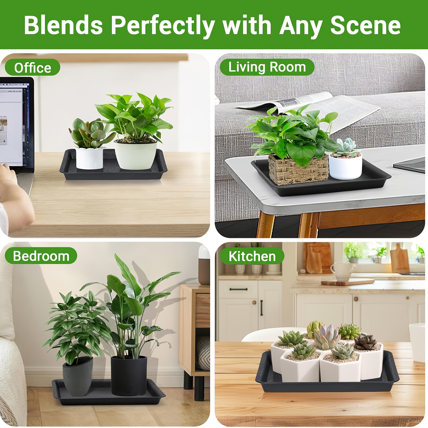 3pcs plant saucers rectangular 12x8 5x1 1inch heavy plastic - Temu Mexico