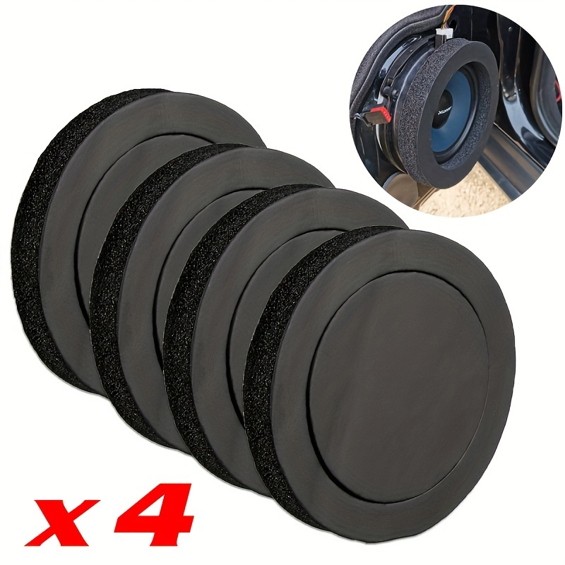 

4 Pack 6.5 Inch Car Speaker Low Door Liner Ring Soundproofing Cotton Self Adhesive Insulation Ring For Car Interior Sound Proof