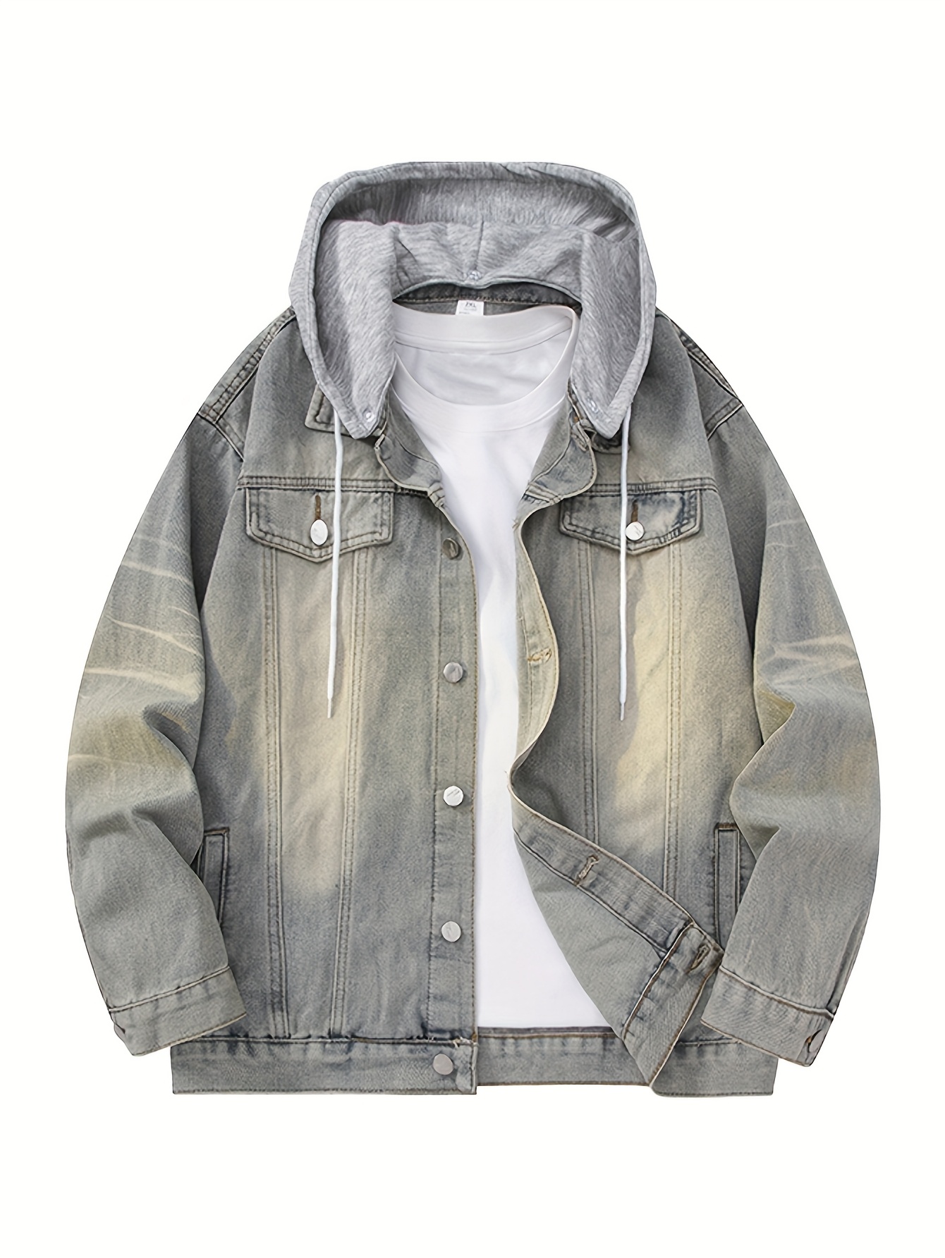 denim jacket hooded sold on Temu United States