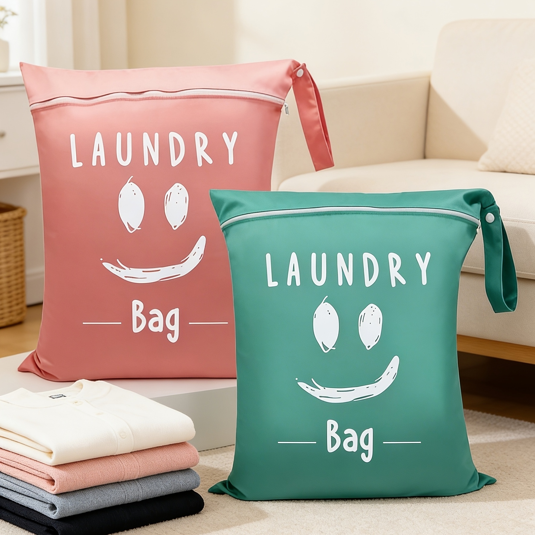 multifunctional travel storage polyester laundry organizer zipper closure portable and foldable for daily and travel use laundry bags