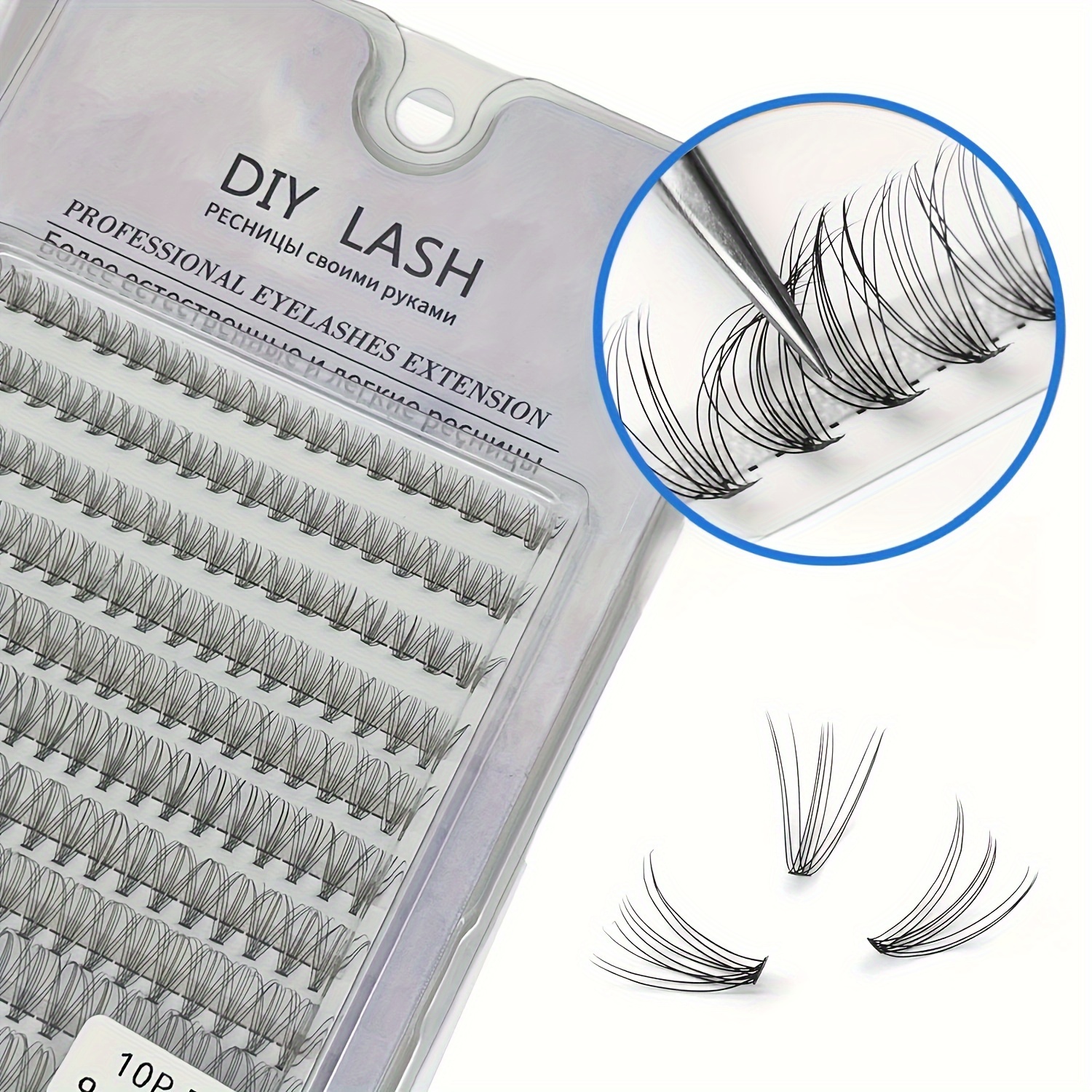 Easy Diy Lash Extension Kit - Mixed Lengths 9-16mm, Soft & Lightweight Cluster Eyelashes, Doll Eye/natural/fluffy Styles, Beginner Friendly