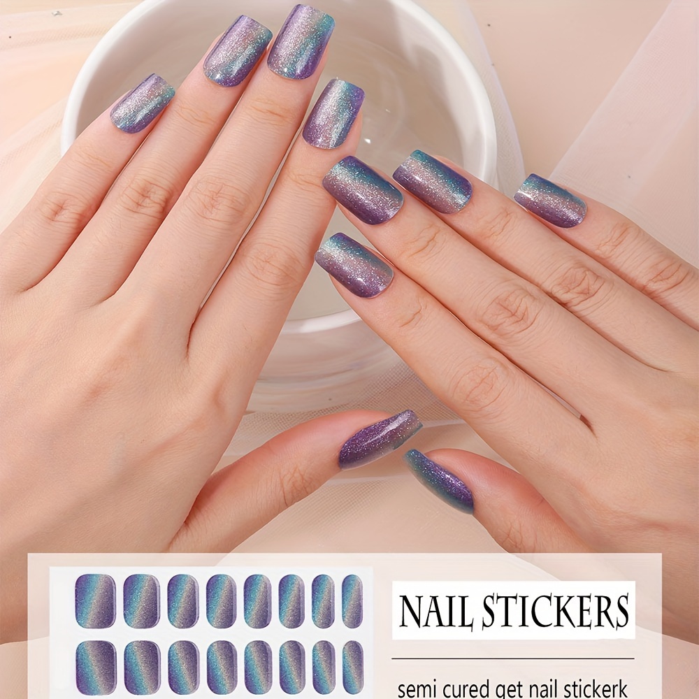 

Semi Cured Gel Nail Wraps, Cat's Eye Semi-cured Gel Nail Strips-works With Any Nail Lamps, Salon-quality, Long Lasting, Easy To Apply & Remove